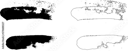 Black strokes of paint isolated on a white background