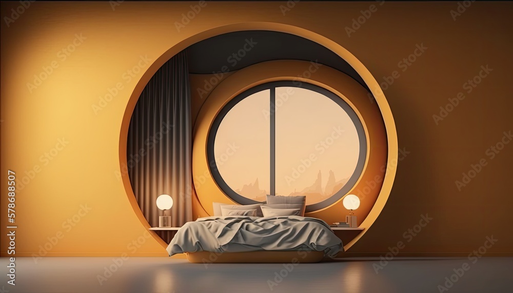 Modern bedroom interior background, created with Generative AI technology. Modern bedroom interior background, created with Generative AI technology.