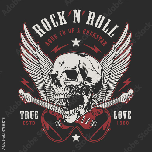 Rock and roll colorful flyer