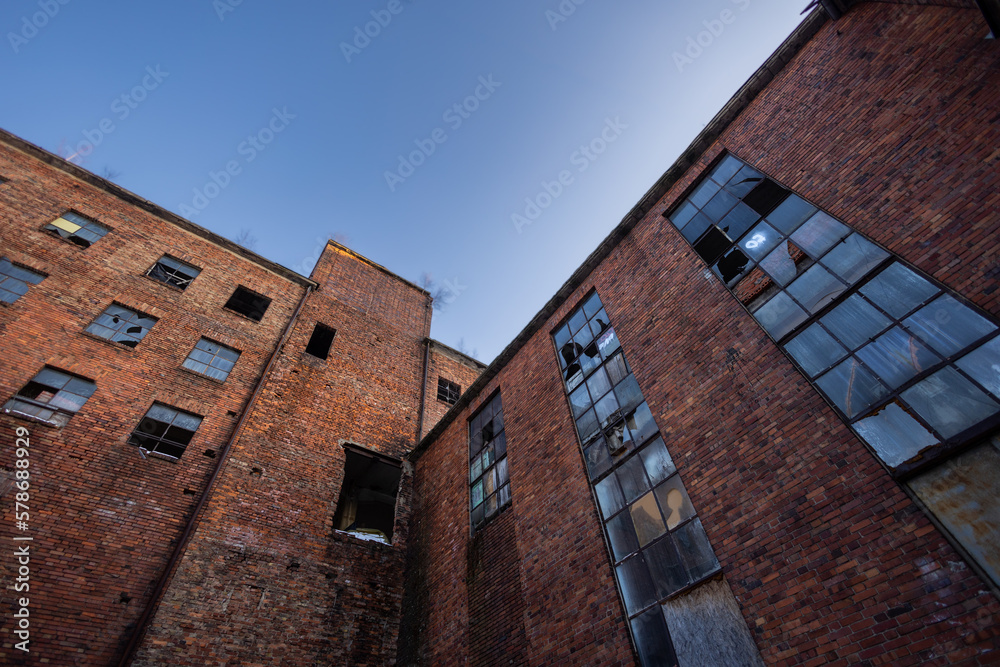 abandoned building in industrial district