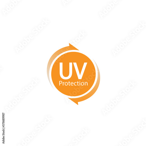 uv protection logo and icon vector, ultraviolet with reflection around the circle