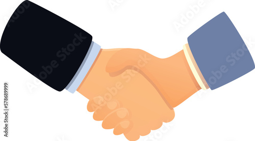 Business handshake icon cartoon vector. Trust hand. Work group