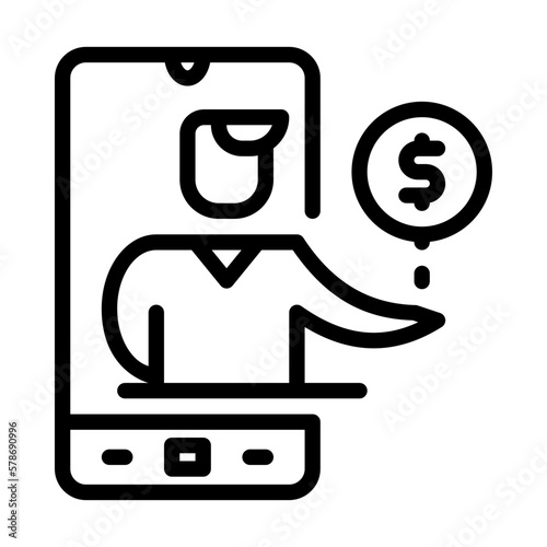 financial, mobile icon