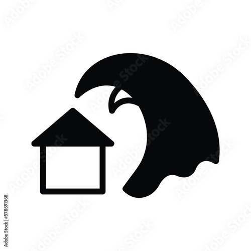 tsunami icon vector stock.
