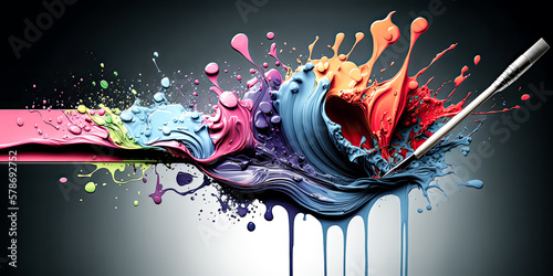 An artist's creativity is depicted in a vivid HD paint wallpapers - generative ai.