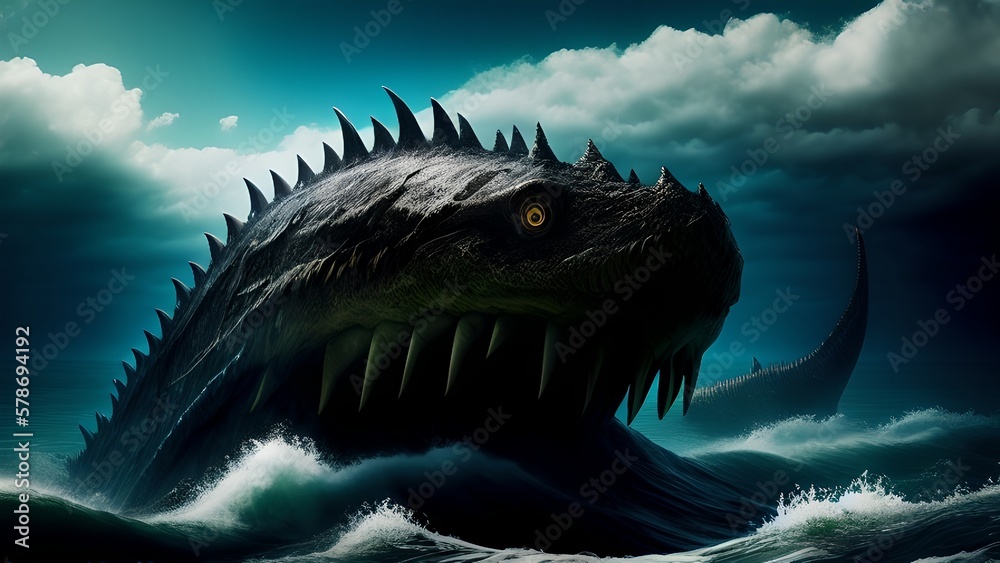 Image of a sea monster, generative AI Image of a sea monster, generative AI