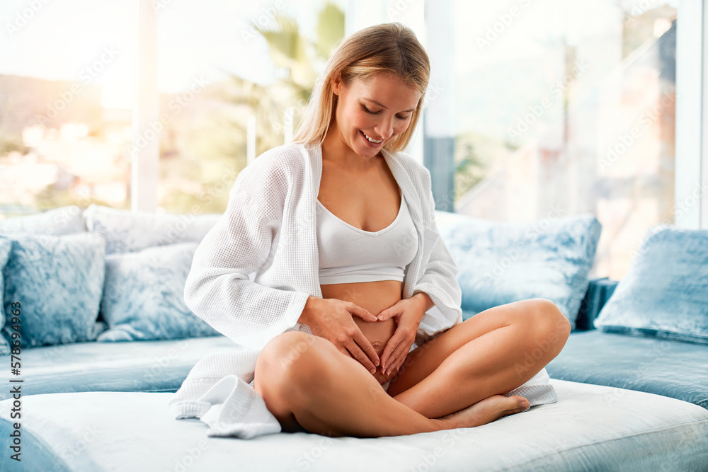 Pregnant woman at home Pregnant woman at home