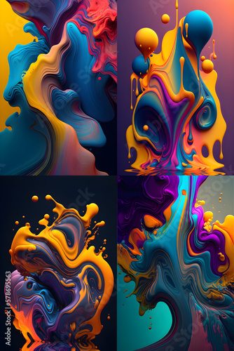 Gradient color pattern  background  fluid art.Generative Ai