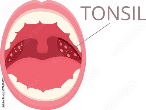 Mouth tonsillitis icon cartoon vector. Bacterial hygiene. Cancer medical photo
