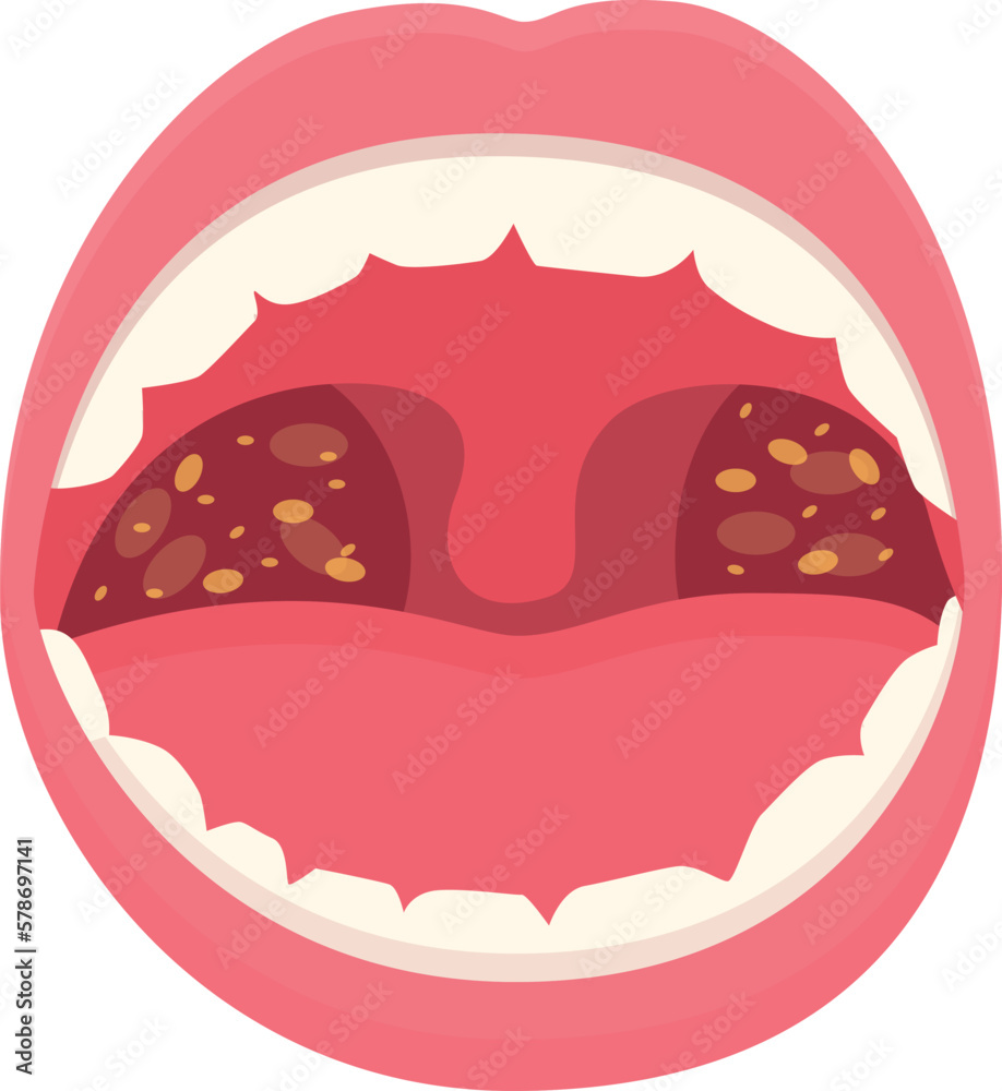 Obraz premium Medical pain mouth icon cartoon vector. Throat health. Dentist disease