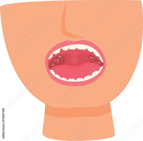 Dental infection icon cartoon vector. Mouth hygiene. Medical health