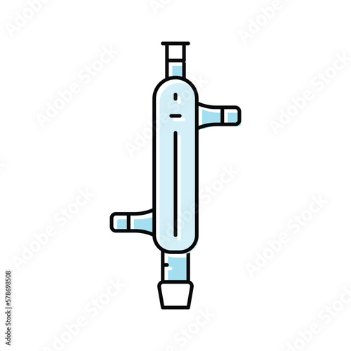 water condenser chemical glassware lab color icon vector illustration
