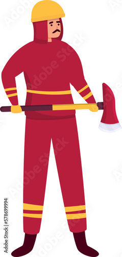 Firefighter icon cartoon vector. Rescue man. Helmet protection
