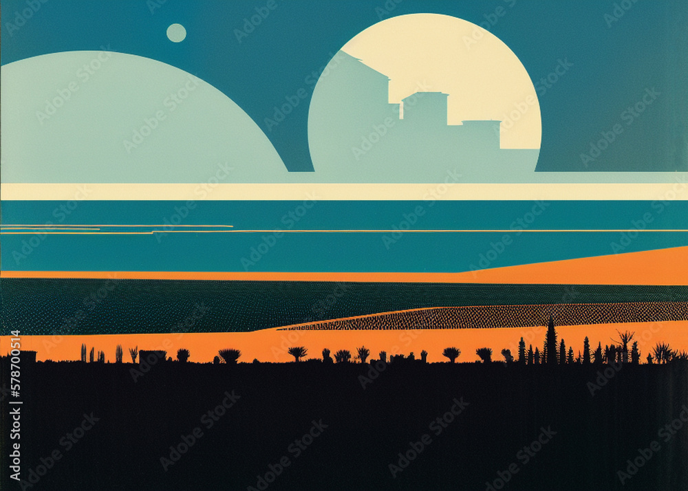 desert illustration in vector style