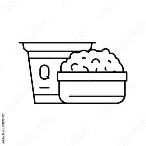 quark milk product dairy line icon vector illustration