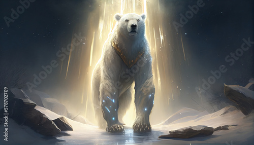 A Towering Polar Bear Generative AI