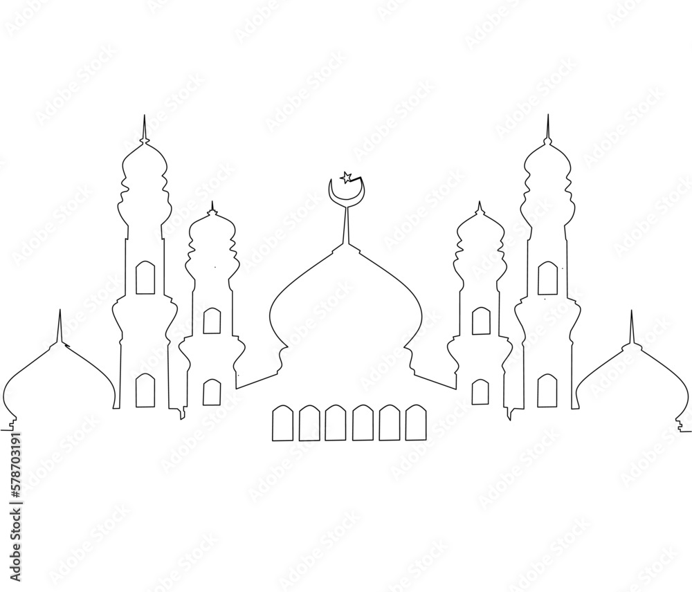 majestic mosque vector illustration majestic mosque vector illustration