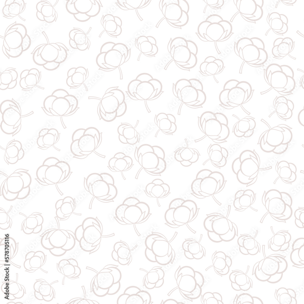 Outline cotton balls seamless pattern on transparent background Outline cotton balls seamless pattern on transparent background