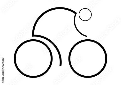 Fotografiet cycliste stylisé sur fond transparent