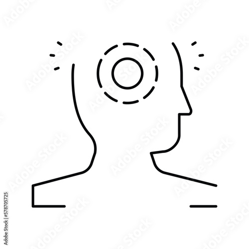 head pain body ache line icon vector illustration