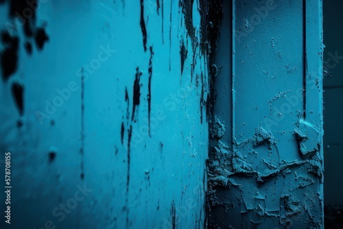 blue painted wall, generative ai