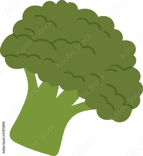 Broccoli flat illustration Vegetable ingredient for pizza