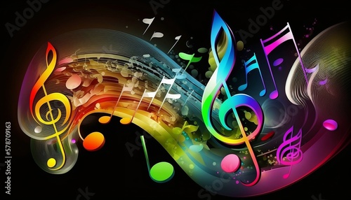 abstract music background with notes