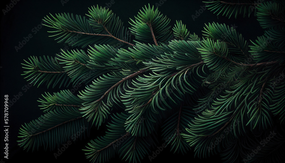 Fir branches as a background for a Christmas card
