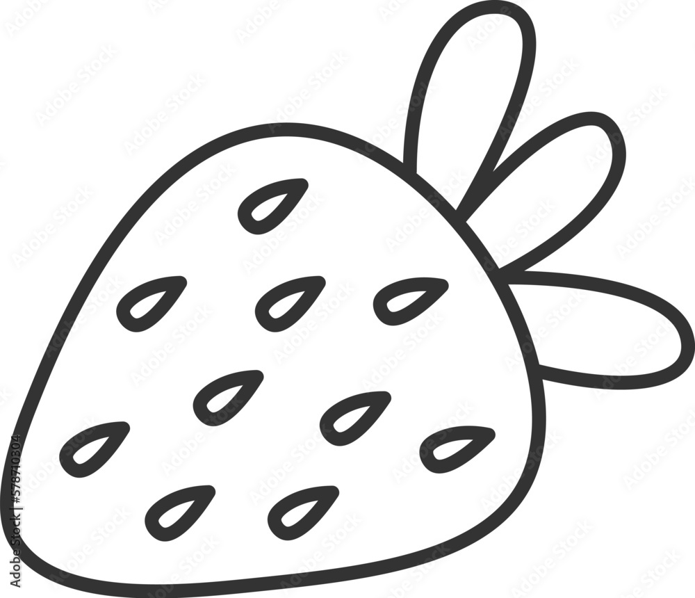 Obraz premium Continuous strawberry fruit line art Holiday food design element