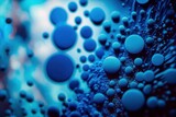 blue background with bubbles, generative ai
