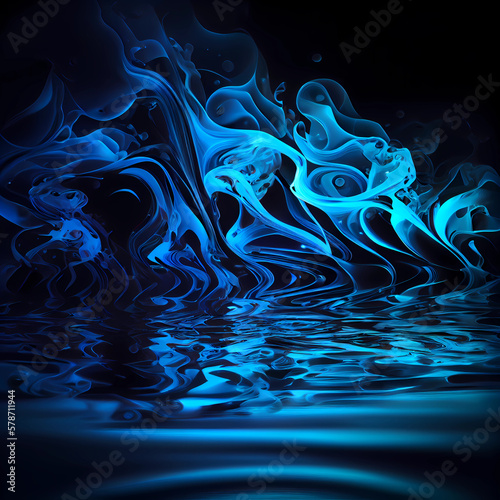 Skyblue fresh water splash ocean backdrop illustration