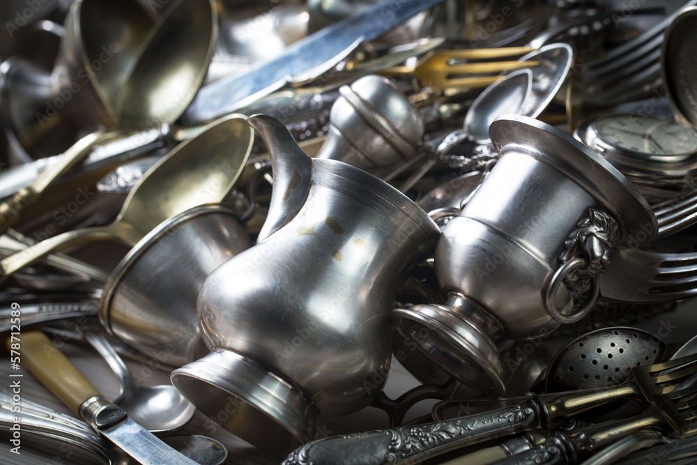 Silverware on an old background. Silverware on an old background.
