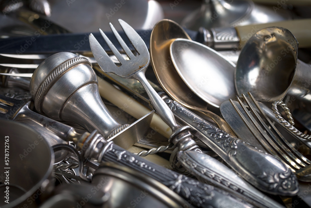 Silverware on an old background. Silverware on an old background.