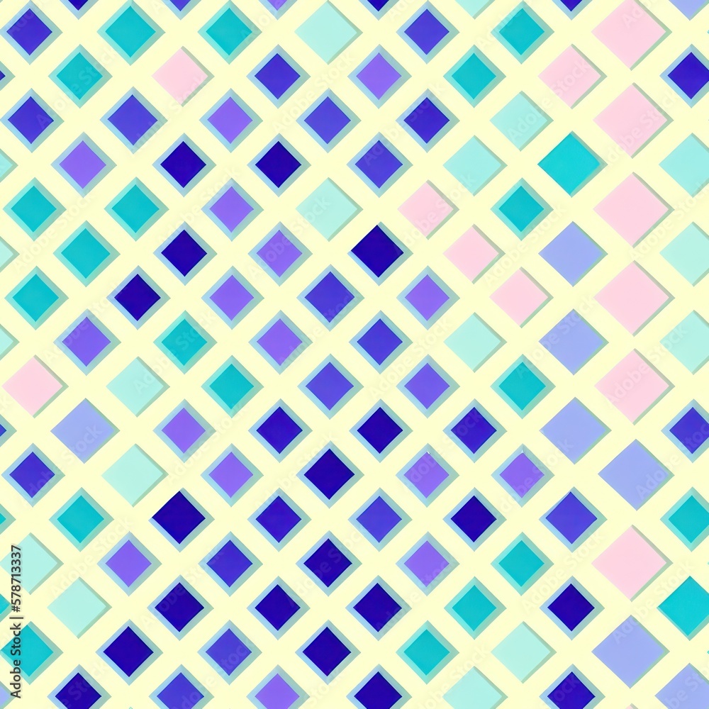 Abstract geometric seamless pattern featuring graphic design cubes, with a seamless background in pale colors, generative ai