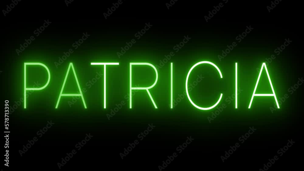 Flickering green retro style neon sign glowing against a black background Flickering green retro style neon sign glowing against a black background