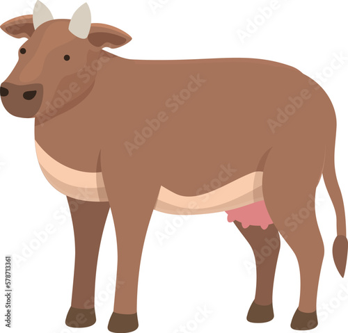 Milk cow icon cartoon vector. Dairy animal. Eat bull