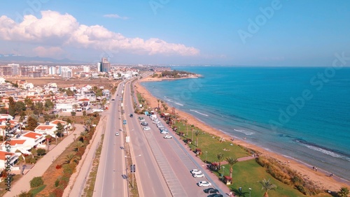 Coastline of Long Beach İskele in North Cyprus photo
