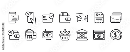 Canvas Print Payment icon set. Vector graphic illustration.