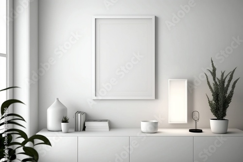 Space with modern wall mock-up  featuring a sleek design and white background for a clean and contemporary look