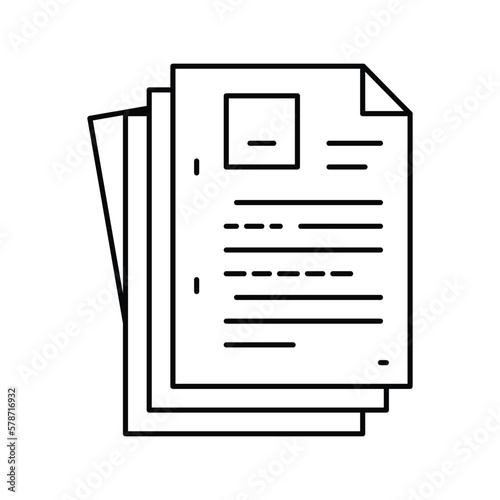 sheet document paper line icon vector illustration
