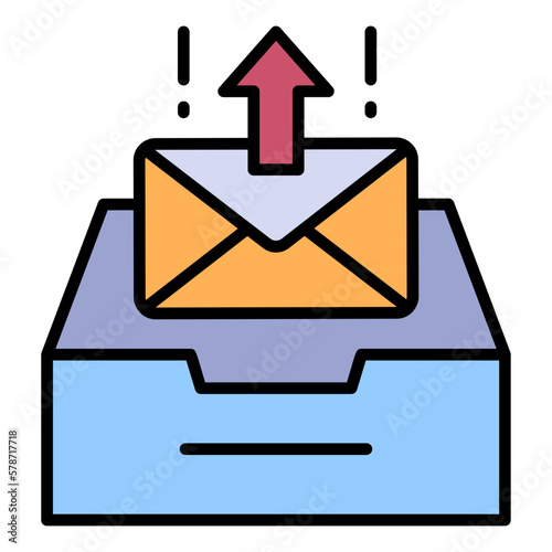 Mail Client UI Stock illustration, Send All Interface, Outbound inbound mail Server vector icon design, Cloud computing and Web hosting services Symbol, Outbox Concept