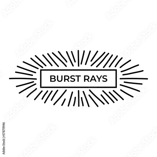 Sun burst vintage shapes, sun ray frames retro vector design elements 