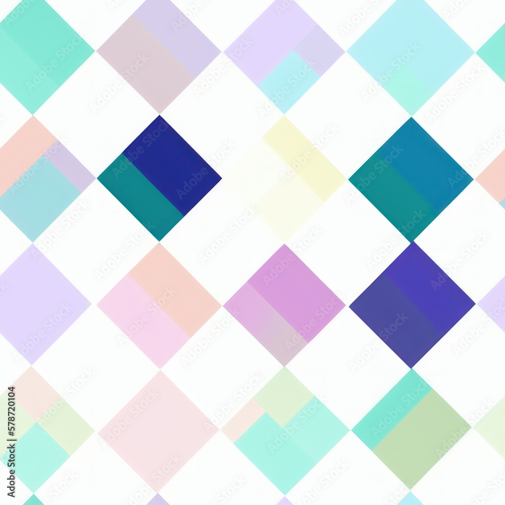 Abstract geometric seamless pattern featuring graphic design cubes, with a seamless background in pale colors, generative ai