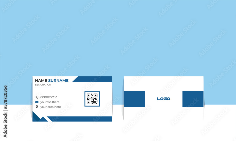 Obraz premium Double-sided creative business card template. Vector illustration. Business card design template, Clean professional business card template, visiting card, business card template .New visiting card AI