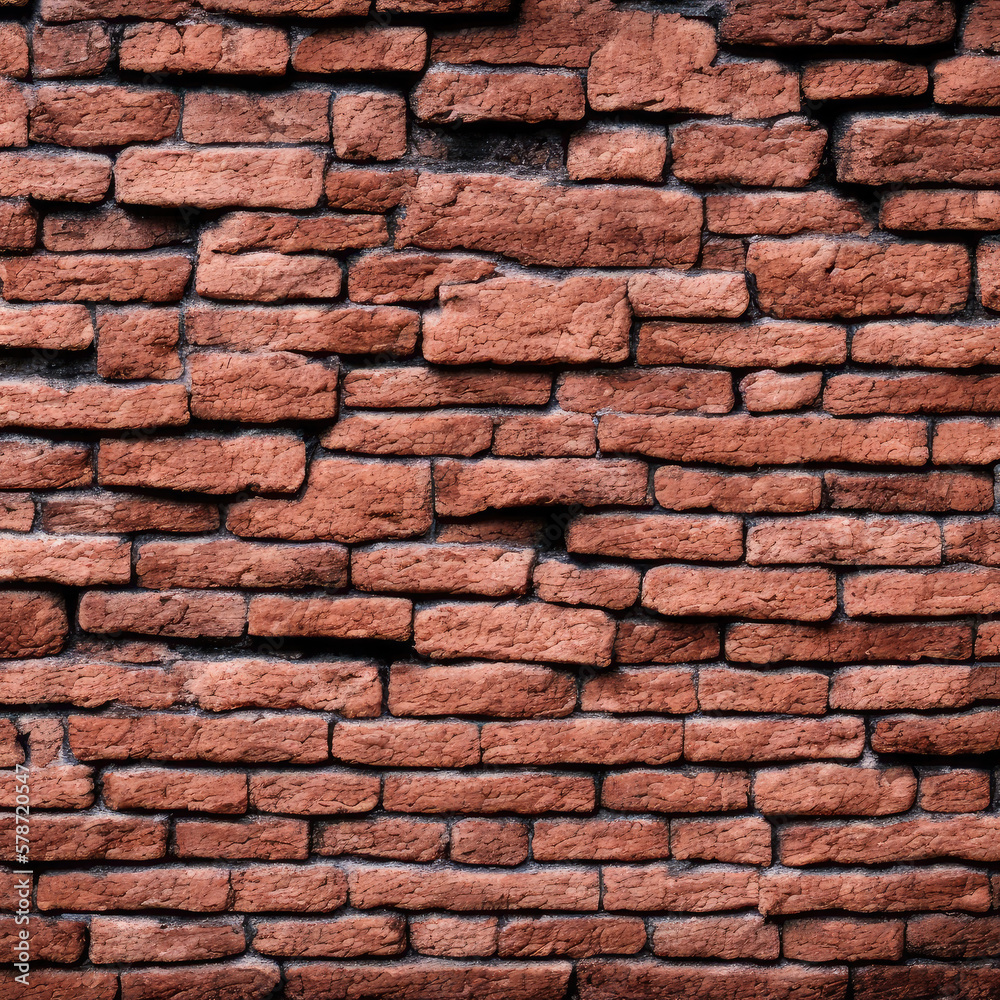 Misaligned and messy brick wall. Generating AI Misaligned and messy brick wall. Generating AI