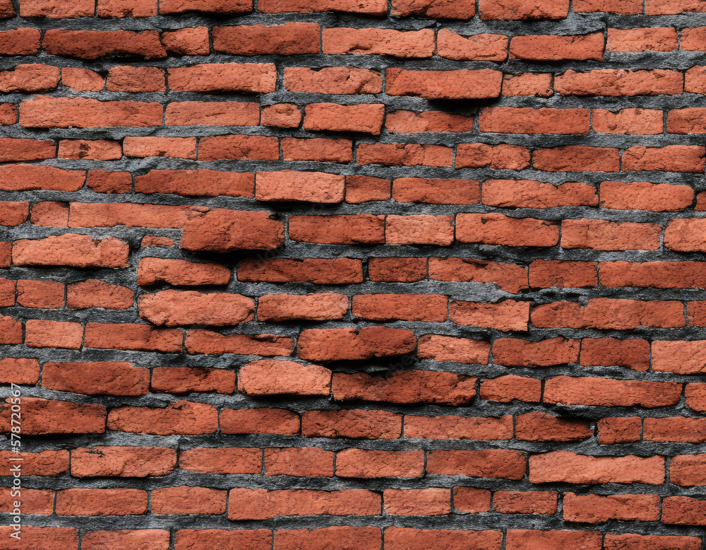 Misaligned and messy brick wall. Generating AI Misaligned and messy brick wall. Generating AI
