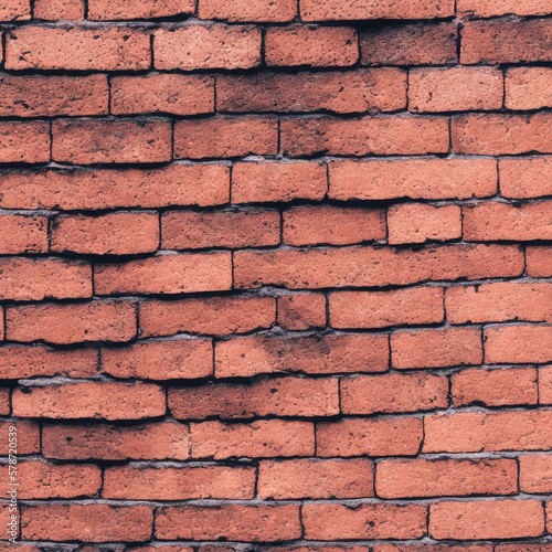 Misaligned and messy brick wall. Generating AI