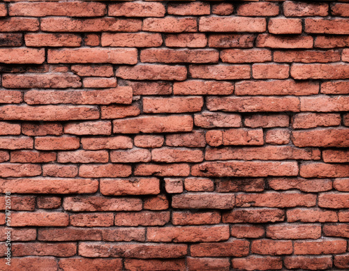 Misaligned and messy brick wall. Generating AI