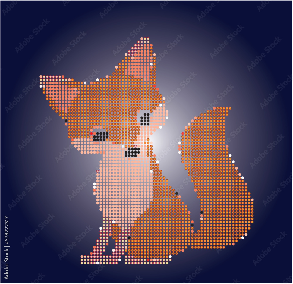 Cute fox in pixel art style. Vector file for designs. Stock Vector ...
