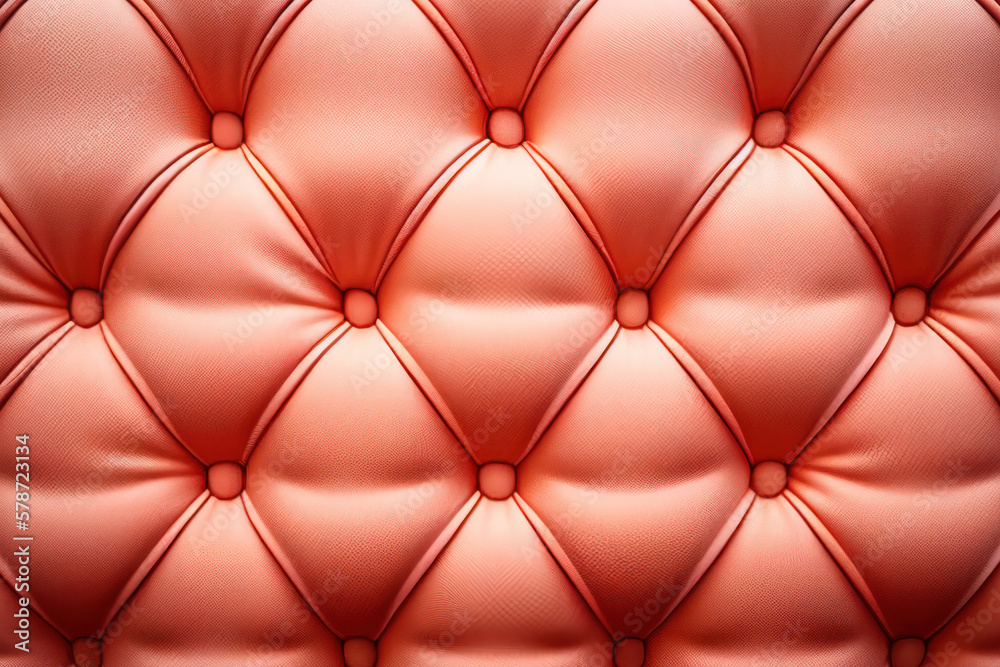 Fototapeta premium Tufted Upholstery, Luxury Leather Background, Generative AI